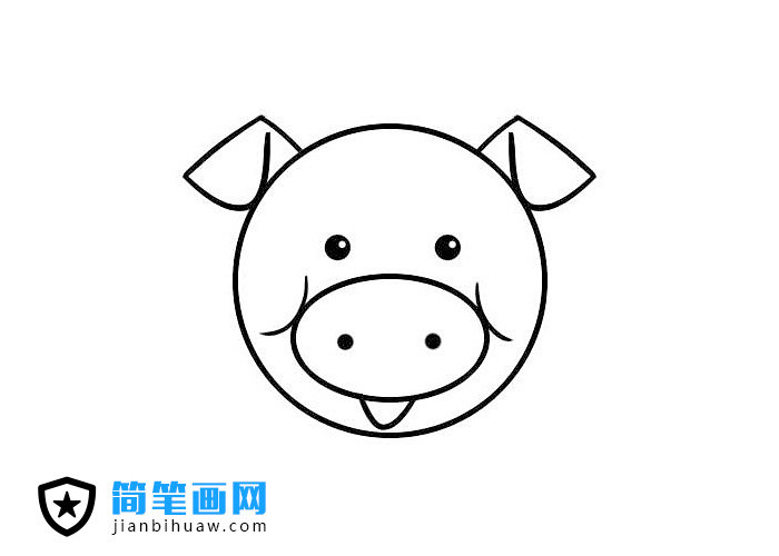 簡單好畫的豬頭簡筆畫圖片