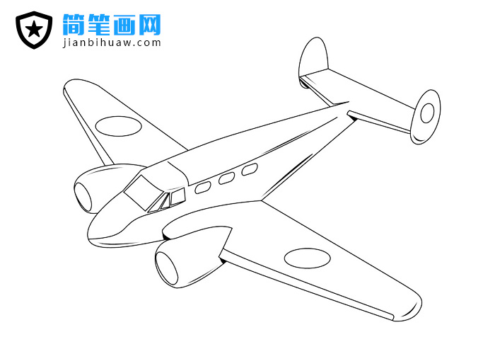 好看的噴氣式飛機簡筆畫圖片