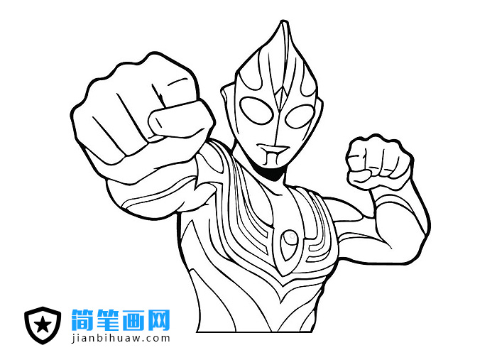 超酷的奧特曼簡(jiǎn)筆畫(huà)圖片