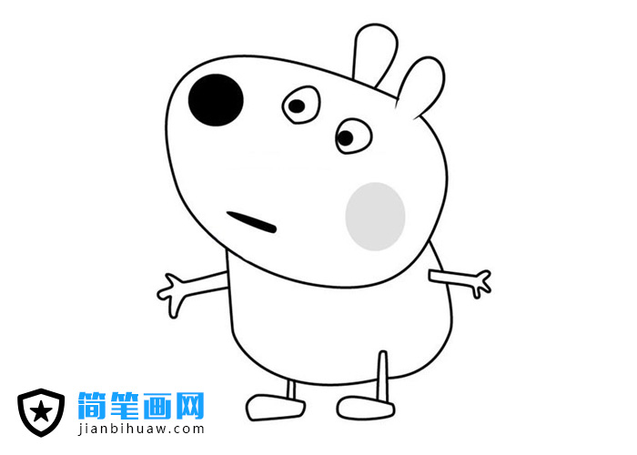 小豬佩奇之小熊伯蒂簡筆畫圖片
