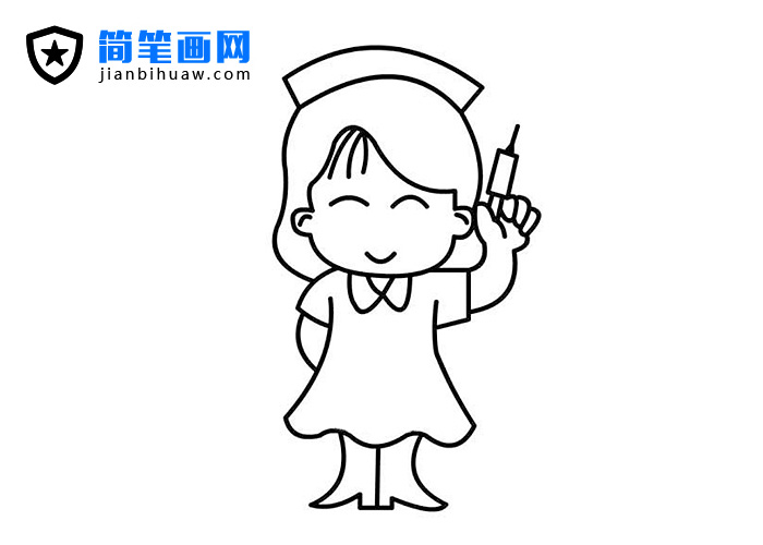 打針的護士簡筆畫圖片