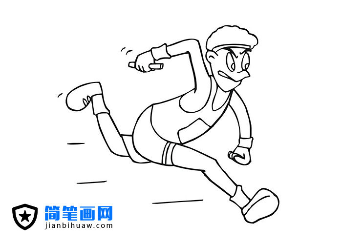 接力長(zhǎng)跑運(yùn)動(dòng)員簡(jiǎn)筆畫圖片
